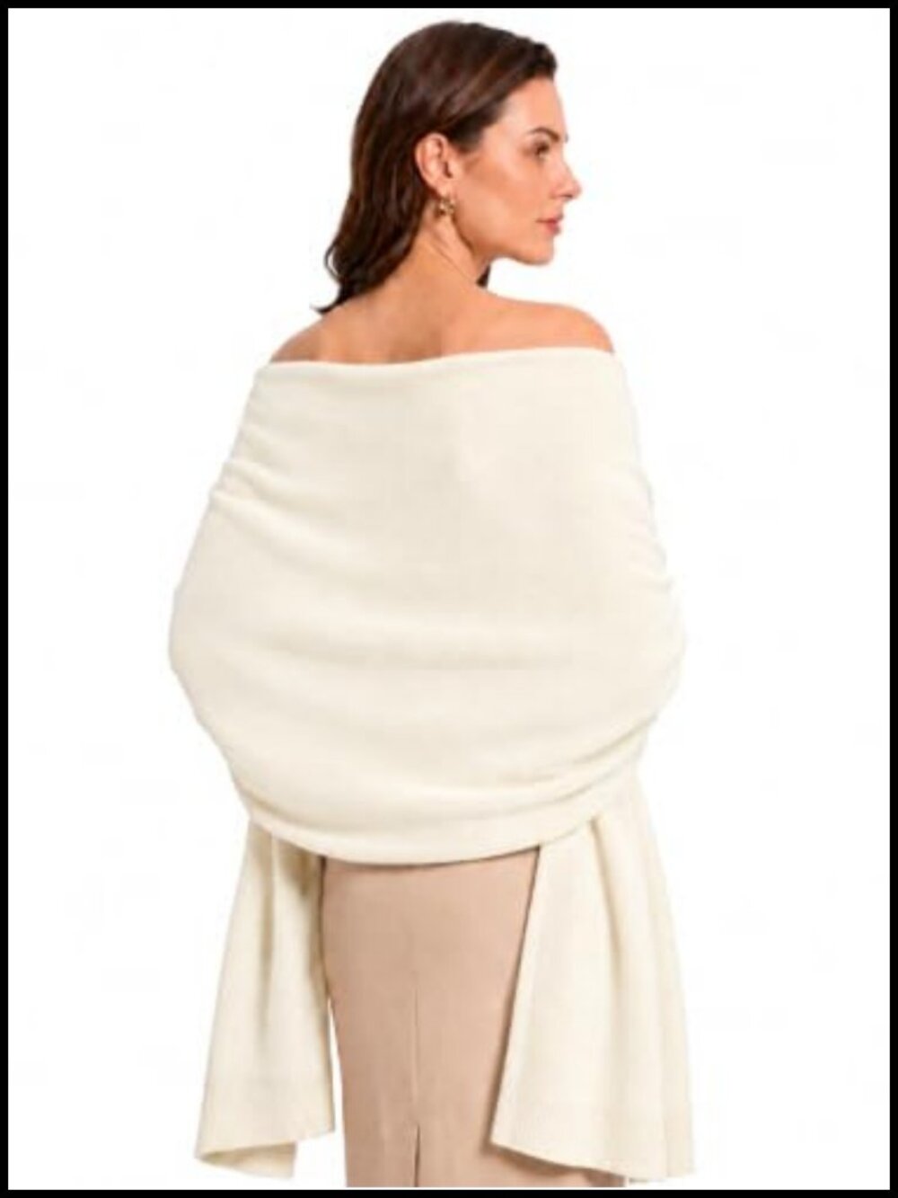 Thick Warm Knit Shawl Wrap 78x26 Winter Pashmina for Weddings